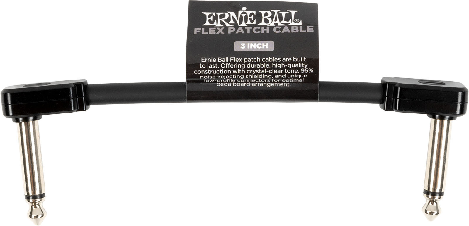 Ernie Ball CÂble De Patch Flex 7,5cm - Noir - Patch - Main picture