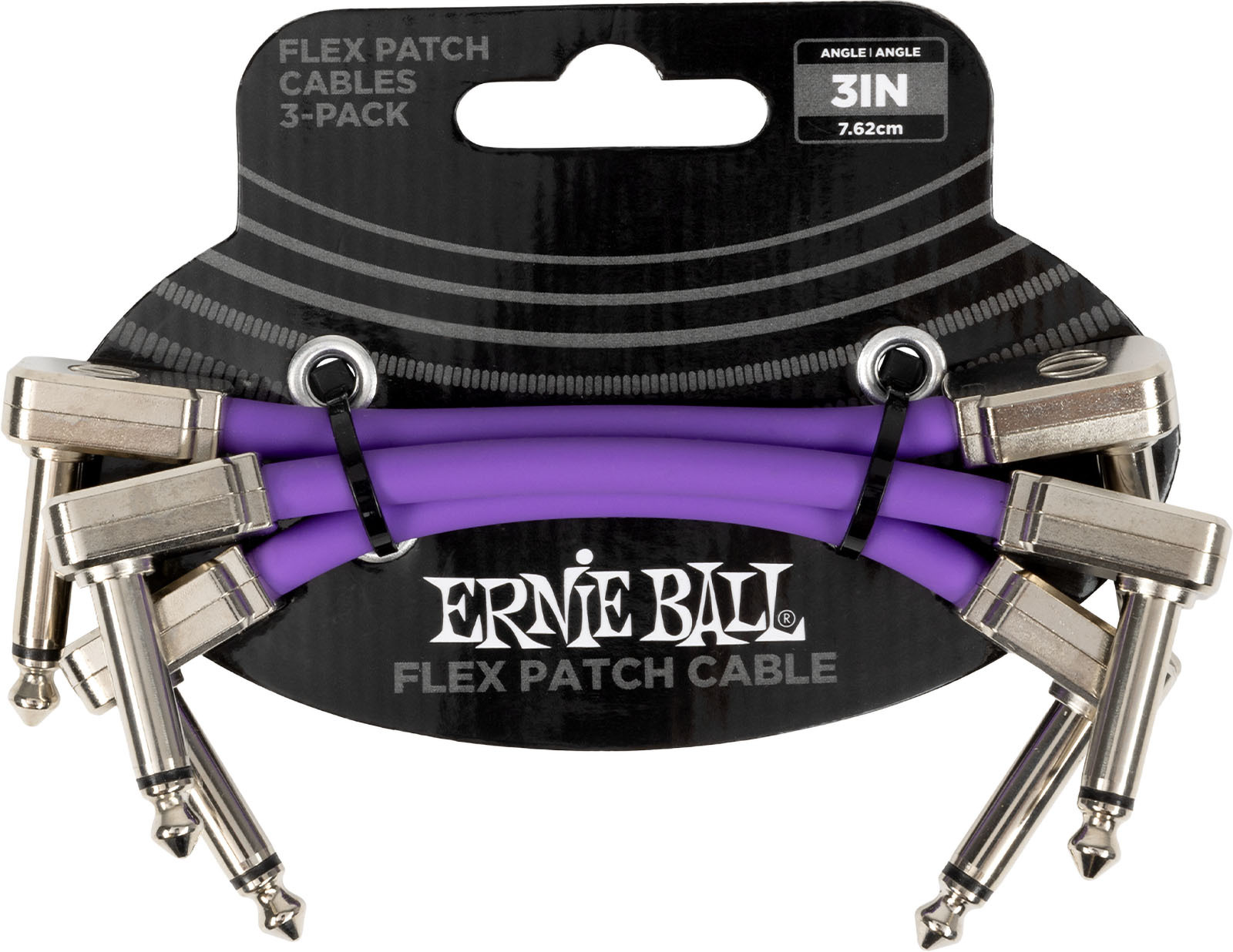 Ernie Ball CÂble De Patch Flex 7,5cm - Pack De 3 Violet - Patch - Main picture