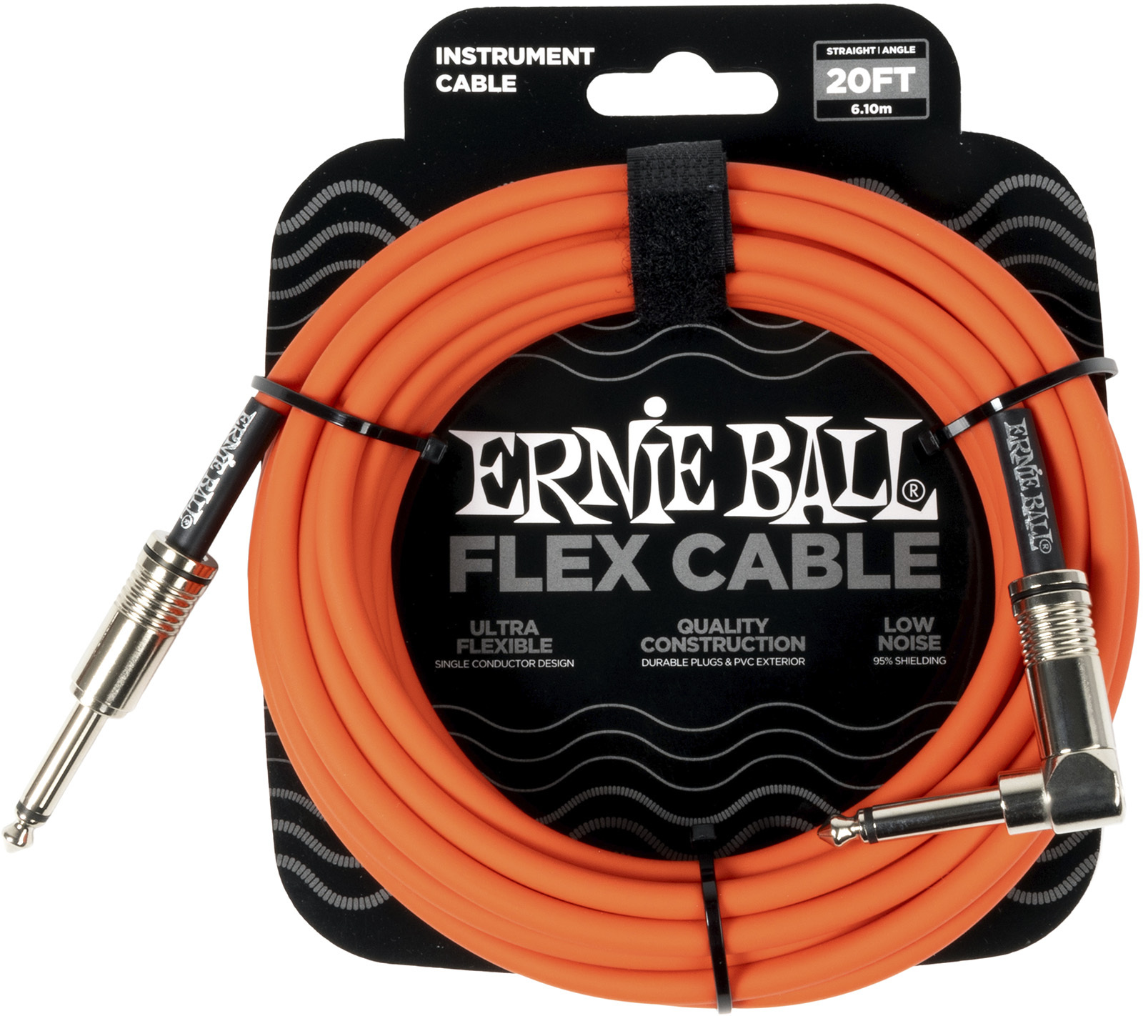 Ernie Ball Câble Instrument Flex Jack/jack Coudé 6m Orange - CÂble - Main picture