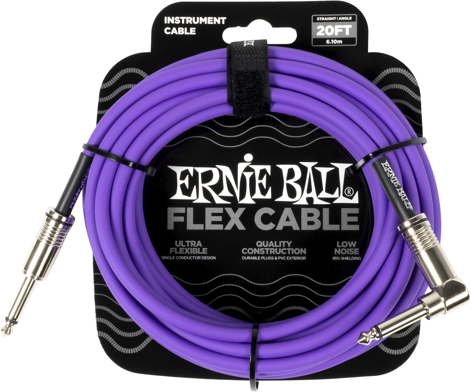 Ernie Ball Câble Instrument Flex Jack/jack Coudé 6m Violet - CÂble - Main picture