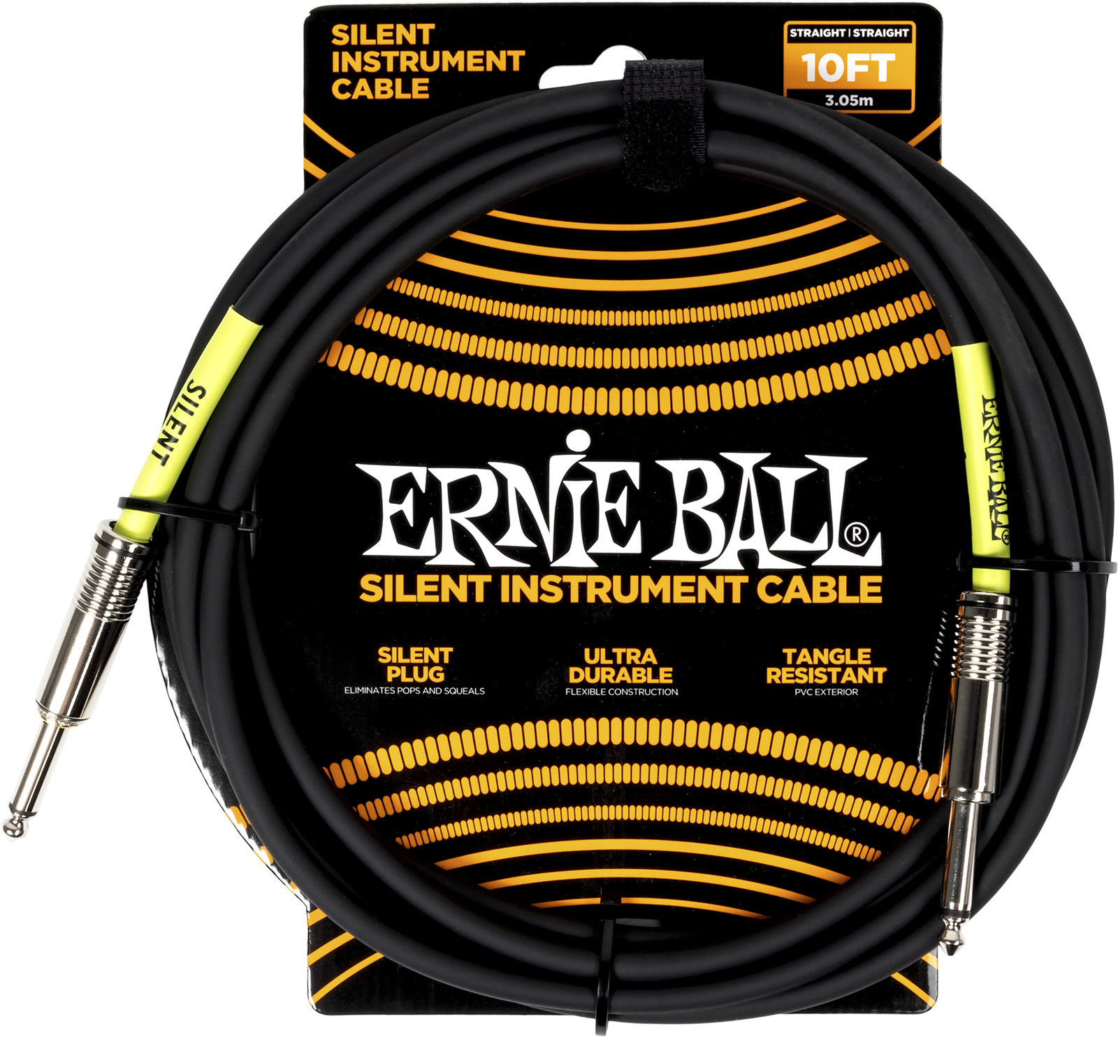 Ernie Ball Cable Instrument Classic Silent Jack/jack 3m Noir - CÂble - Main picture