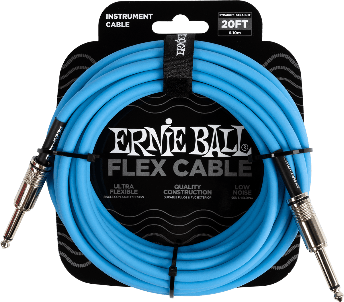 Ernie Ball Flex Cable Jack 6m - Bleu - CÂble - Main picture