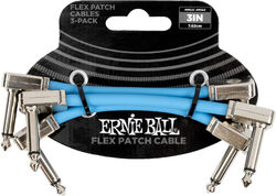 Patch Ernie ball Câble de patch Flex 7,5cm - Pack de 3 Bleu