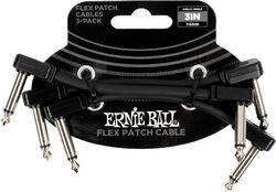 Patch Ernie ball Câble de patch Flex 7,5cm - Pack de 3 Noir