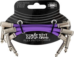 Patch Ernie ball Câble de patch Flex 7,5cm - Pack de 3 Violet