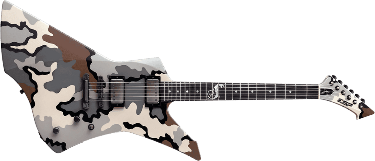 Esp Custom Shop James Hetfield Snakebyte Jap Signature 2h Emg Eb - Camo - Guitare Électrique MÉtal - Main picture