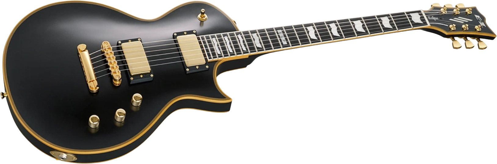 Esp E-ii Eclipse Db Lh Jap Gaucher 2h Emg Ht Eb - Vintage Black - Guitare Électrique Single Cut - Variation 1