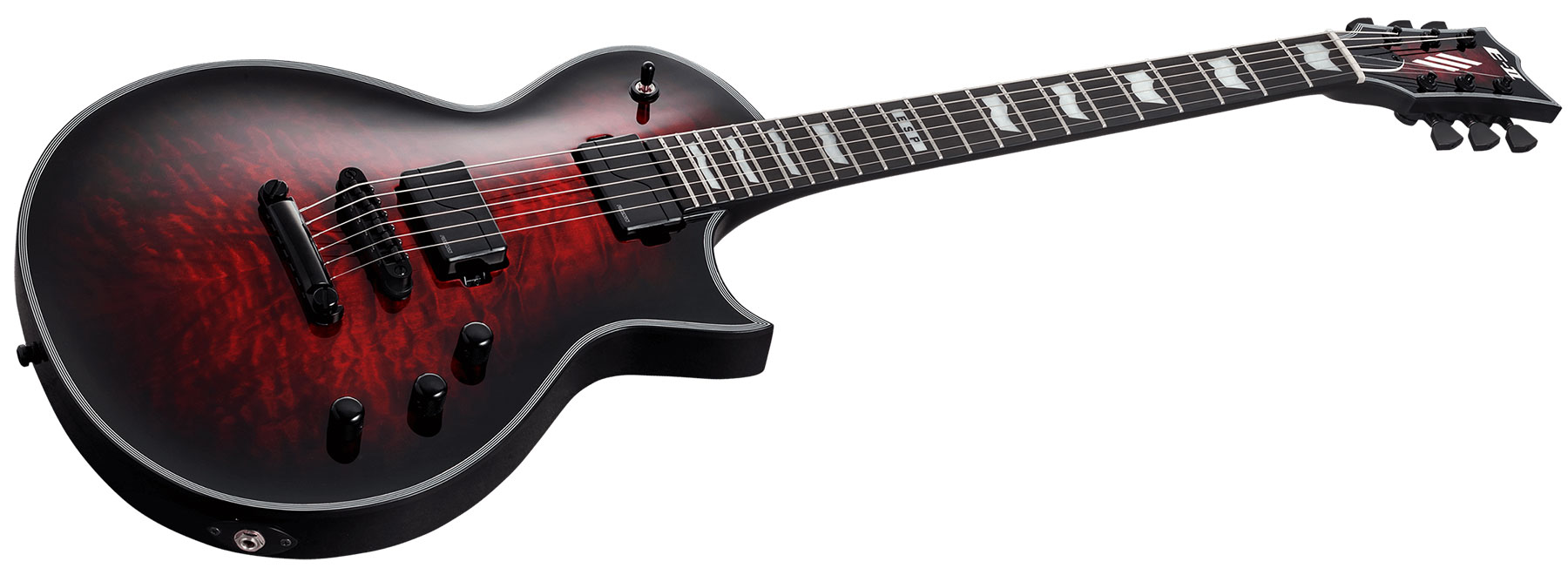 Esp E-ii Eclipse Ec Qm Fl Jap 2h Fishman Fluence Modern Ht Eb - See Thru Black Cherry Sunburst - Guitare Électrique Single Cut - Variation 1