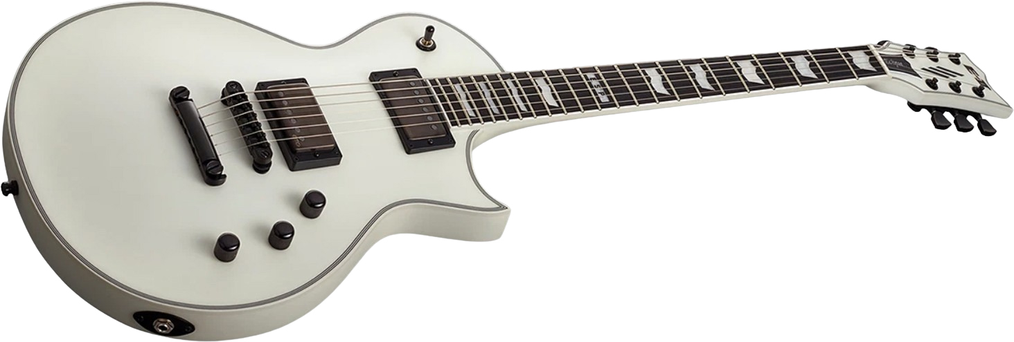 Esp E-ii Eclipse Jap 2h Emg Ht Eb - Snow White Satin - Guitare Électrique Single Cut - Variation 1