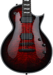 Guitare électrique single cut Esp E-II Eclipse EC QM FL (Japan) - See thru black cherry sunburst