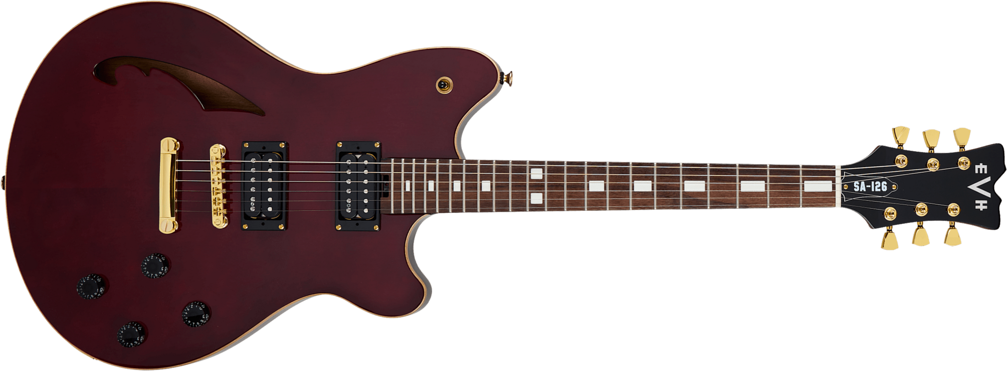 Evh Sa126 Standard 2h Ht Rw - Wine Red - Guitare Électrique 1/2 Caisse - Main picture