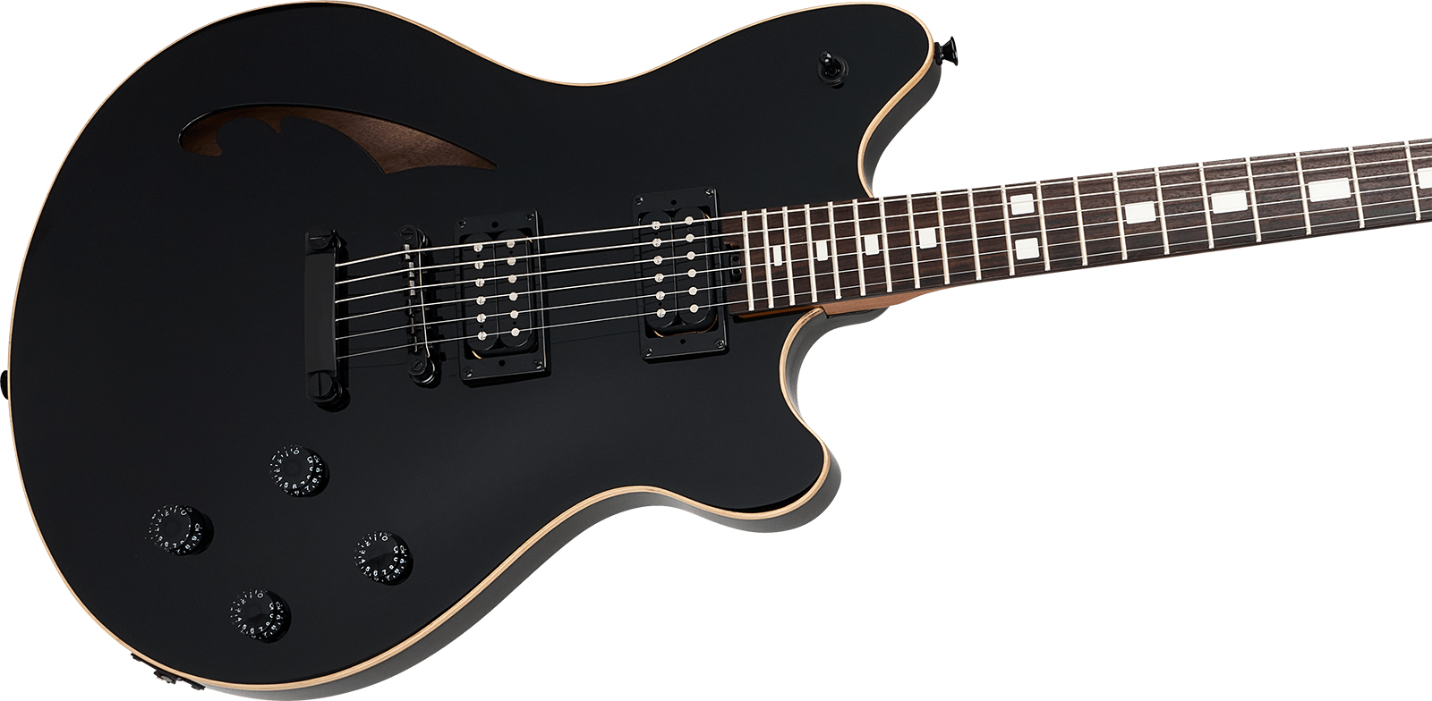 Evh Sa126 Standard 2h Ht Rw - Piano Black - Guitare Électrique 1/2 Caisse - Variation 2