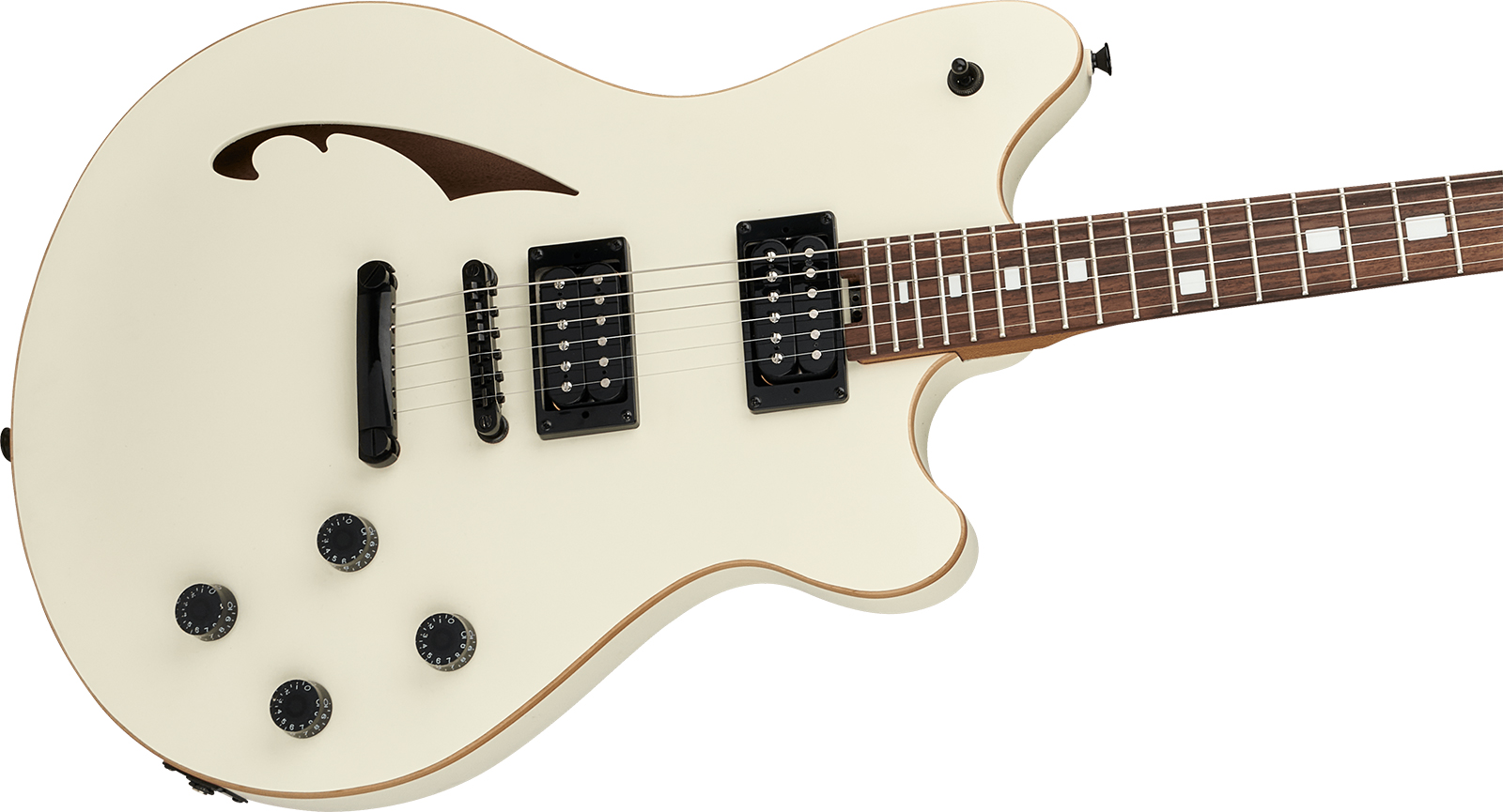 Evh Sa126 Standard 2h Ht Rw - Satin Vintage White - Guitare Électrique 1/2 Caisse - Variation 2