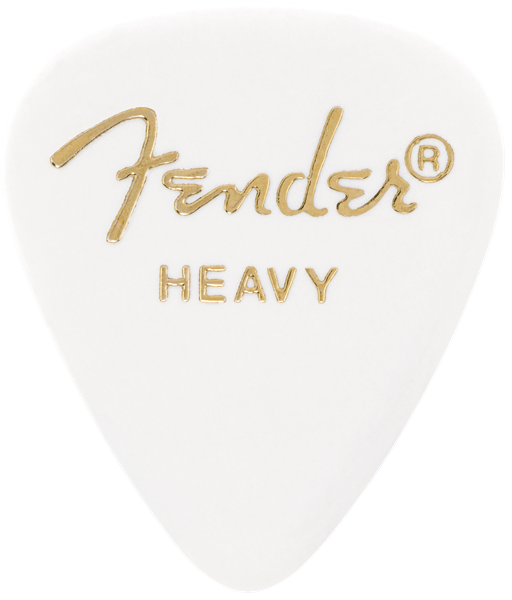 Fender 351 Classic Celluloid Heavy White Guitar pick