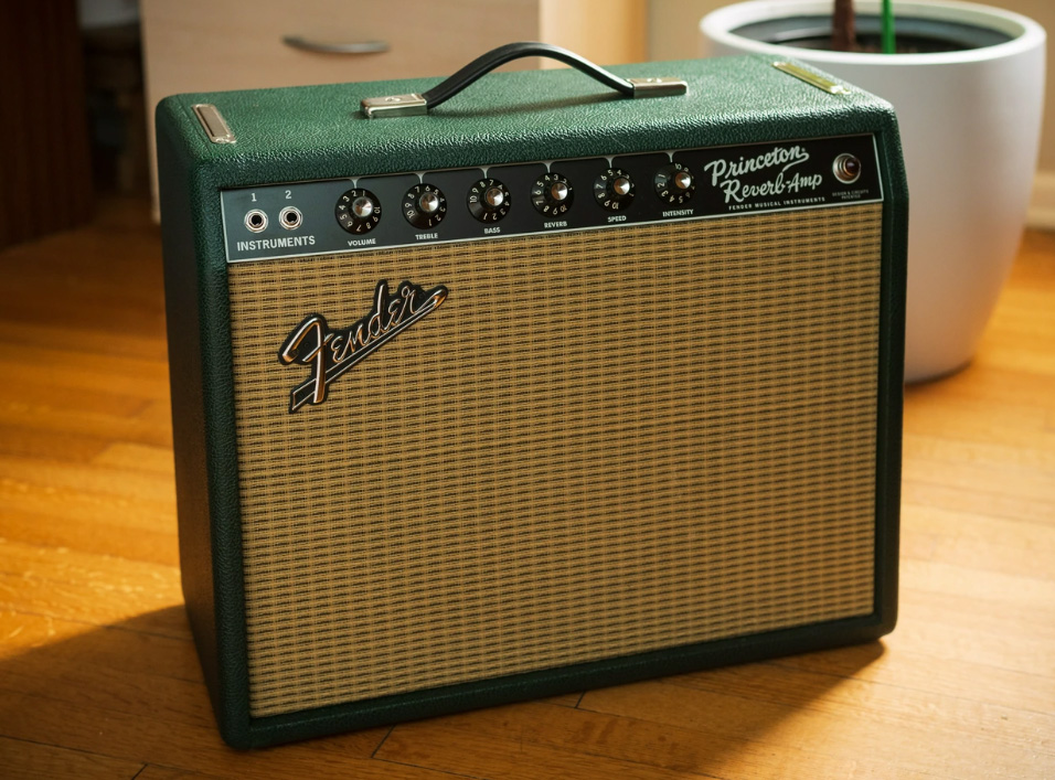 Fender 65 Princeton Reverb Ltd 15w 1x12 British Racing Green - Ampli Guitare Électrique Combo - Variation 1