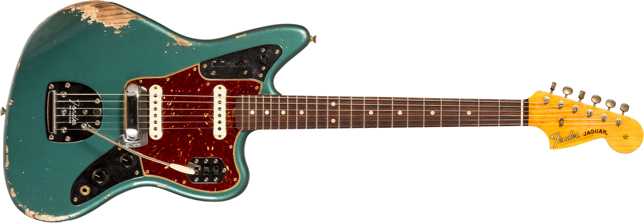 Fender Custom Shop Jaguar 1962 Rw 2s Trem Rw #r138212 - Heavy Relic Sherwood Green Metallic - Guitare Électrique Single Cut - Main picture