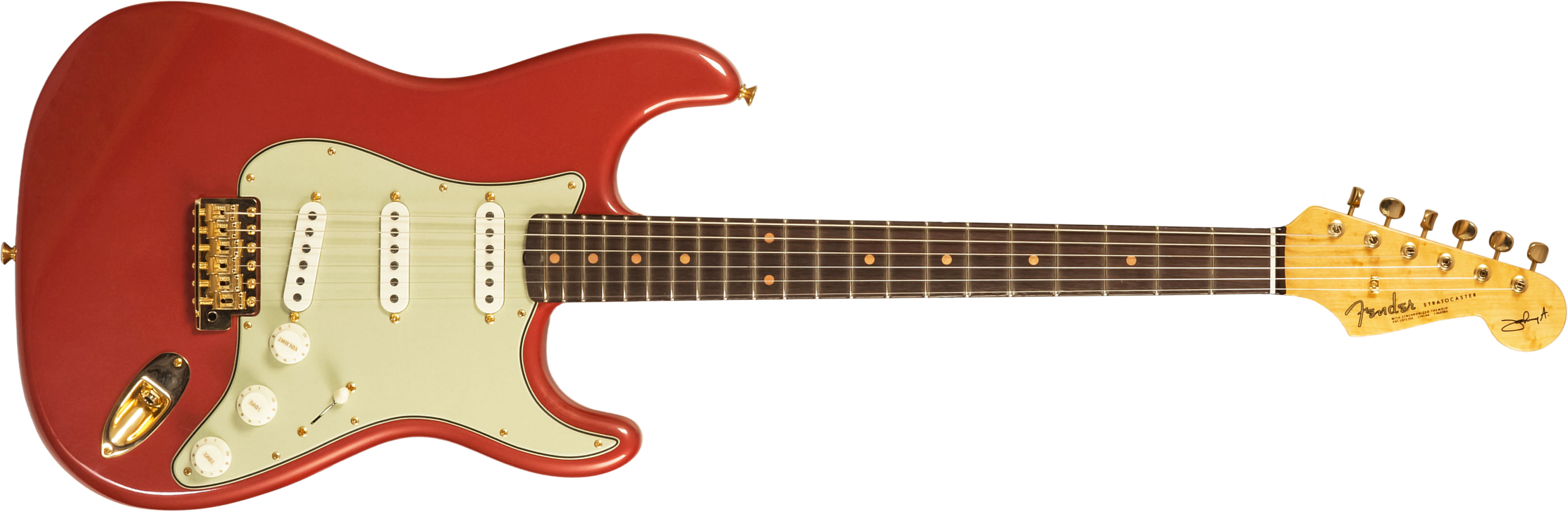 Fender Custom Shop Johnny A Strat Signature 3s Trem Rw #ja0229 - Time Capsule Sunset Glow Metallic - Guitare Électrique Forme Str - Main picture