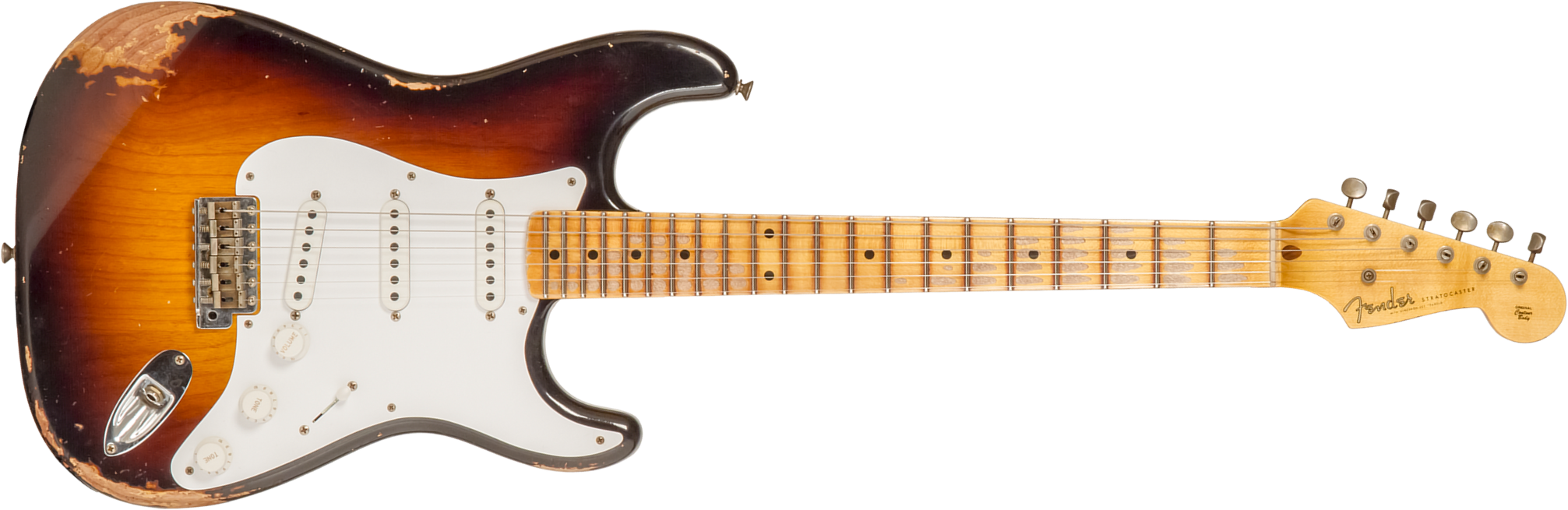 Fender Custom Shop Strat 1954 70th Anniv. 3s Trem Mn #xn4309 - Heavy Relic Wide Fade 2-color Sunburst - Guitare Électrique Forme Str - Main picture