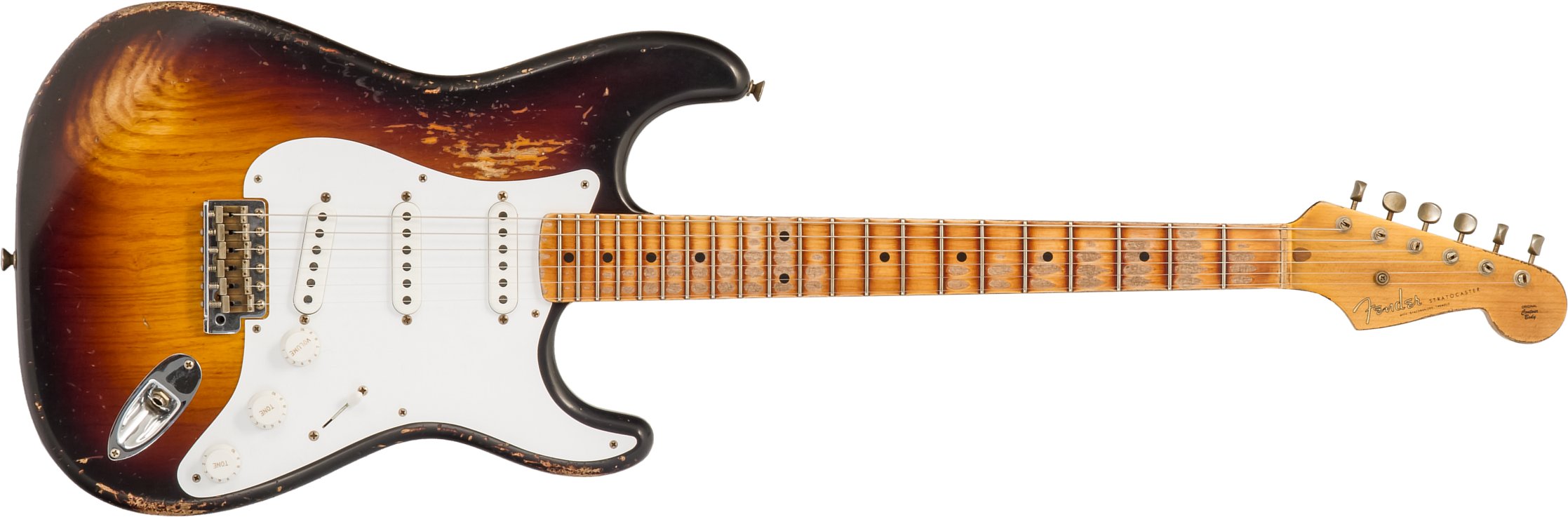 Fender Custom Shop Strat 1954 70th Anniv. 3s Trem Mn #xn4343 - Heavy Relic 2-color Sunburst - Guitare Électrique Forme Str - Main picture