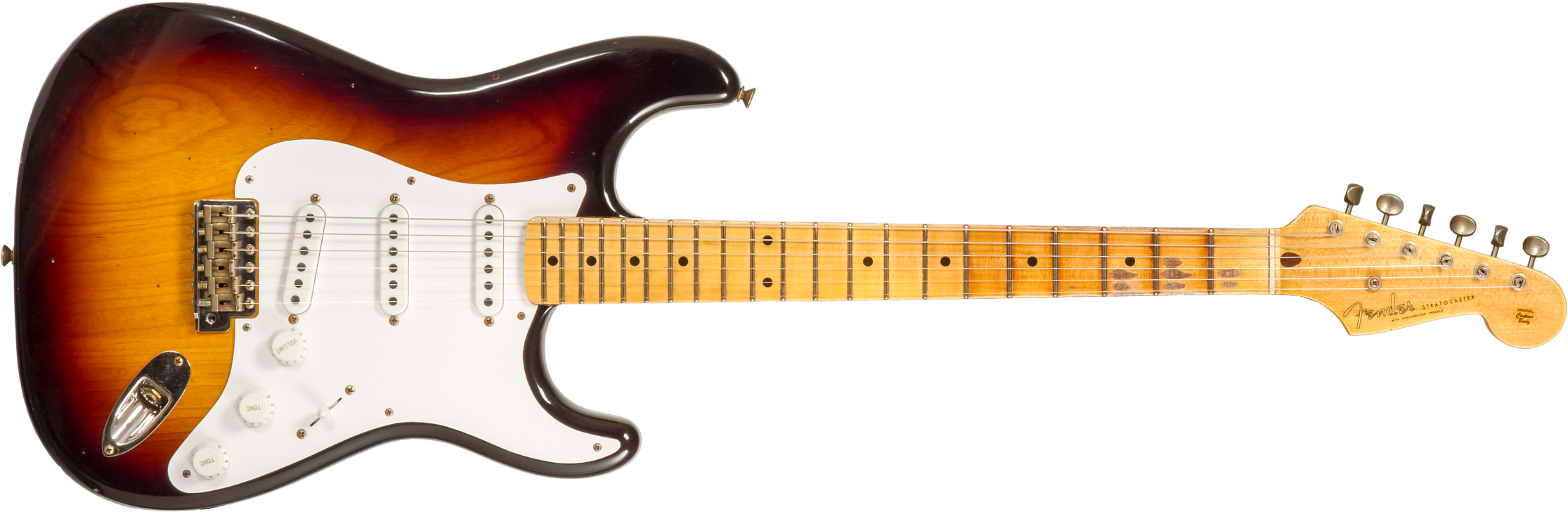 Fender Custom Shop Strat 1954 70th Anniv. 3s Trem Mn #xn4858 - Journeyman Relic 2-color Sunburst - Guitare Électrique Forme Str - Main picture