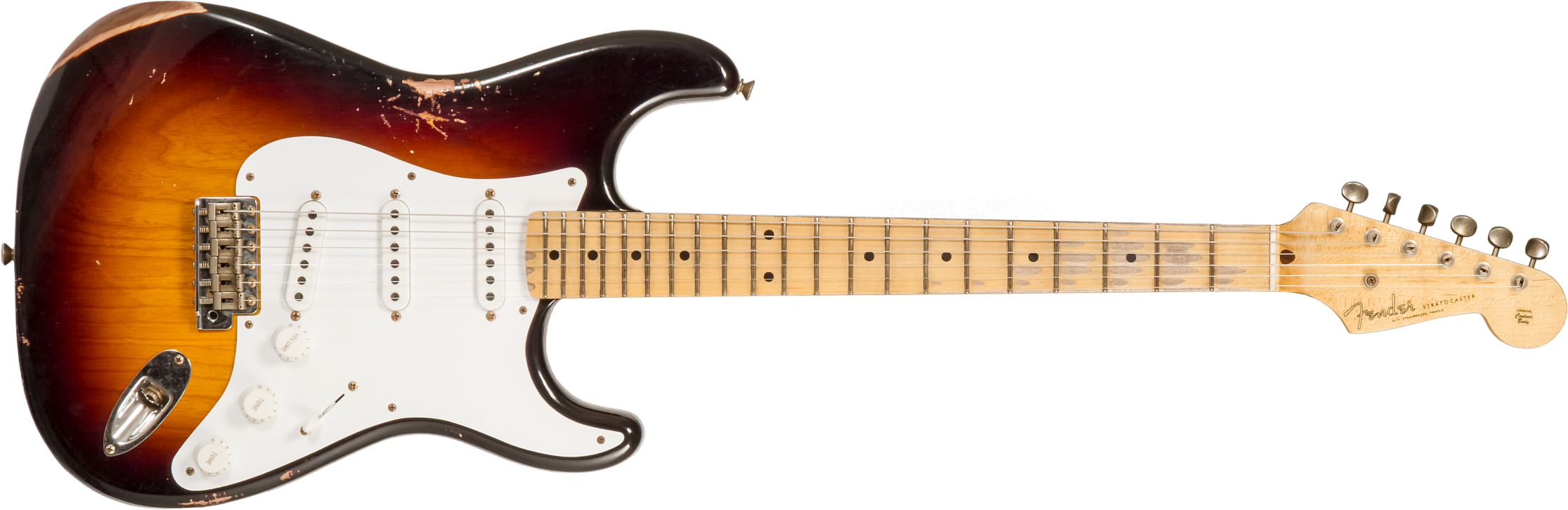 Fender Custom Shop Strat 1954 70th Anniv. 3s Trem Mn #xn4859 - Relic 2-color Sunburst - Guitare Électrique Forme Str - Main picture