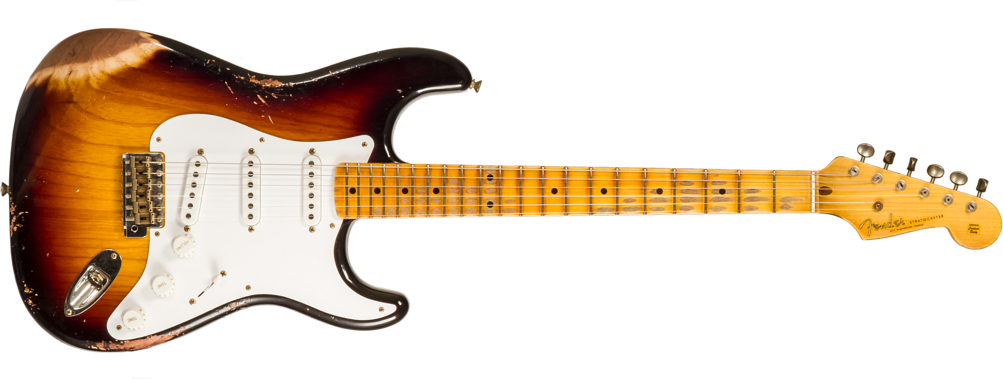 Fender Custom Shop Strat 1954 70th Anniv. 3s Trem Mn #xn4888 - Heavy Relic 2-color Sunburst - Guitare Électrique Forme Str - Main picture