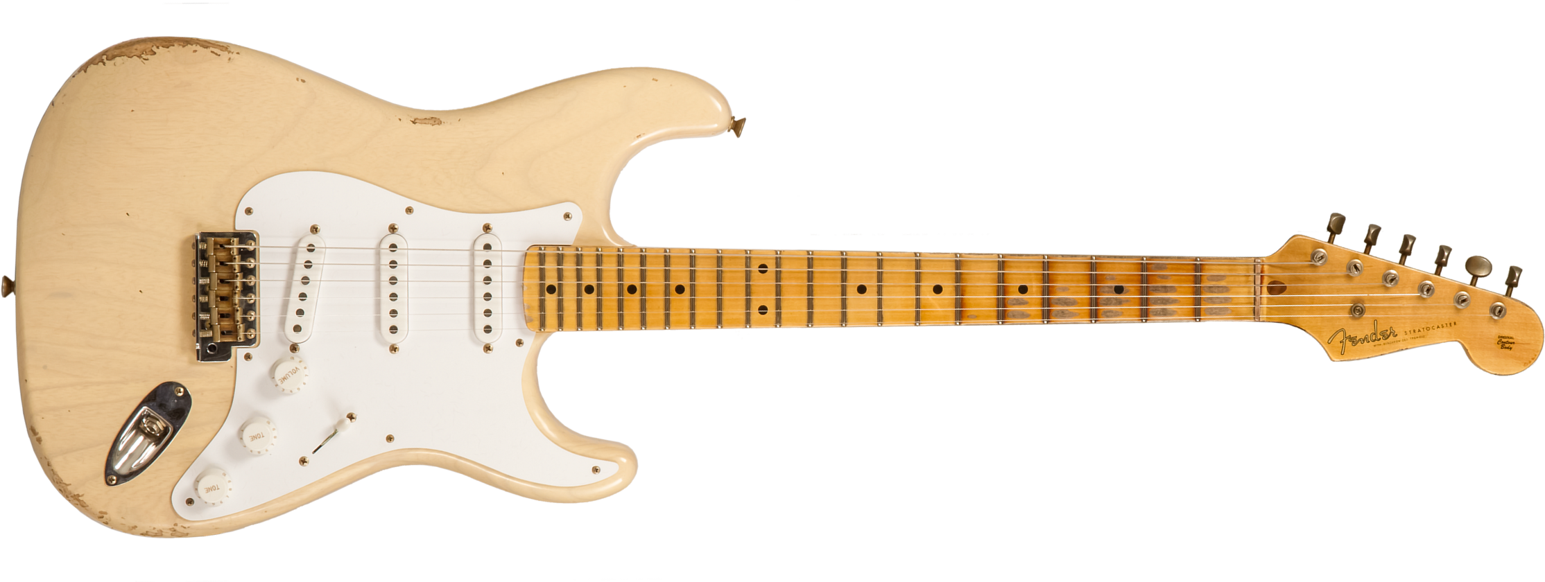 Fender Custom Shop Strat 1954 70th Anniv. 3s Trem Mn #xn5052 - Relic Vintage Blonde - Guitare Électrique Forme Str - Main picture