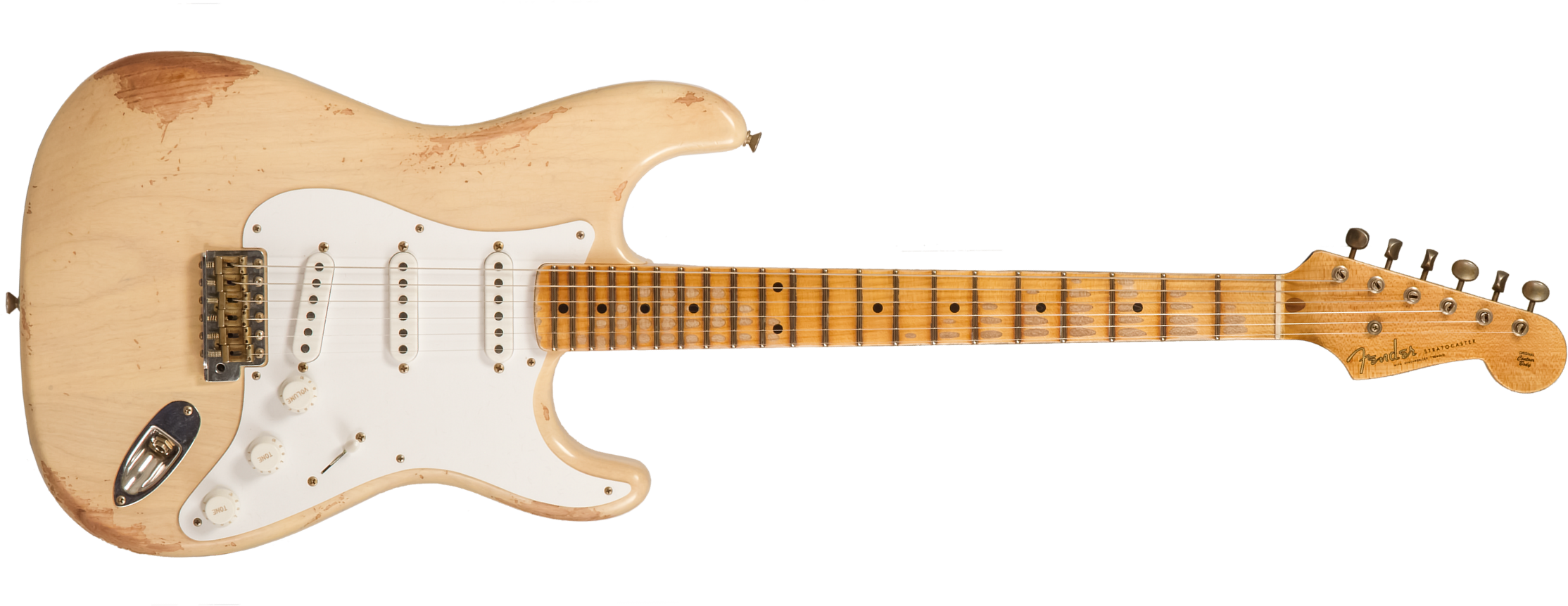 Fender Custom Shop Strat 1954 70th Anniv. 3s Trem Mn #xn5073 - Heavy Relic Vintage Blonde - Guitare Électrique Forme Str - Main picture