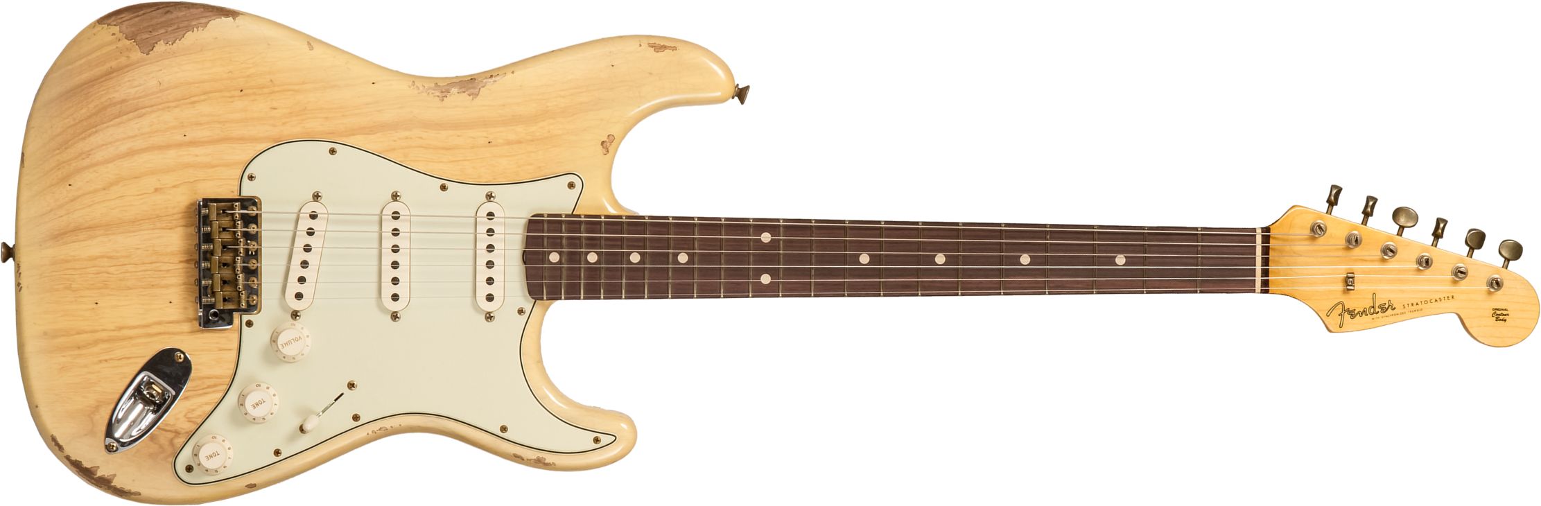 Fender Custom Shop Strat 1959 3s Trem Rw #r138376 - Relic Natural Blonde - Guitare Électrique Forme Str - Main picture