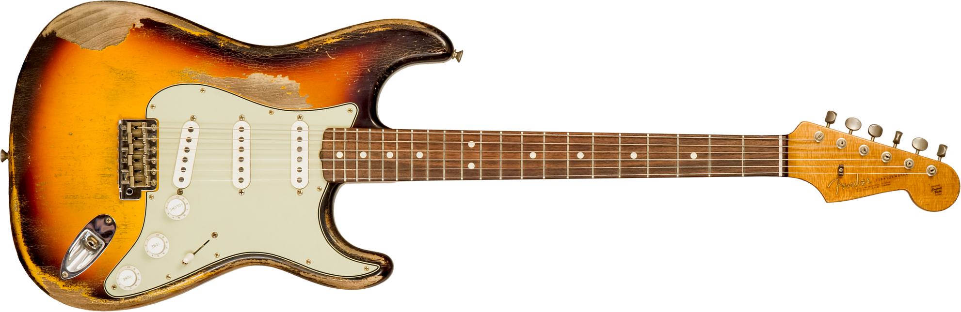 Fender Custom Shop Strat 1963 Masterbuilt G.fessler 3s Trem Rw #r125321 - Relic 3-color Sunburst - Guitare Électrique Forme Str - Main picture