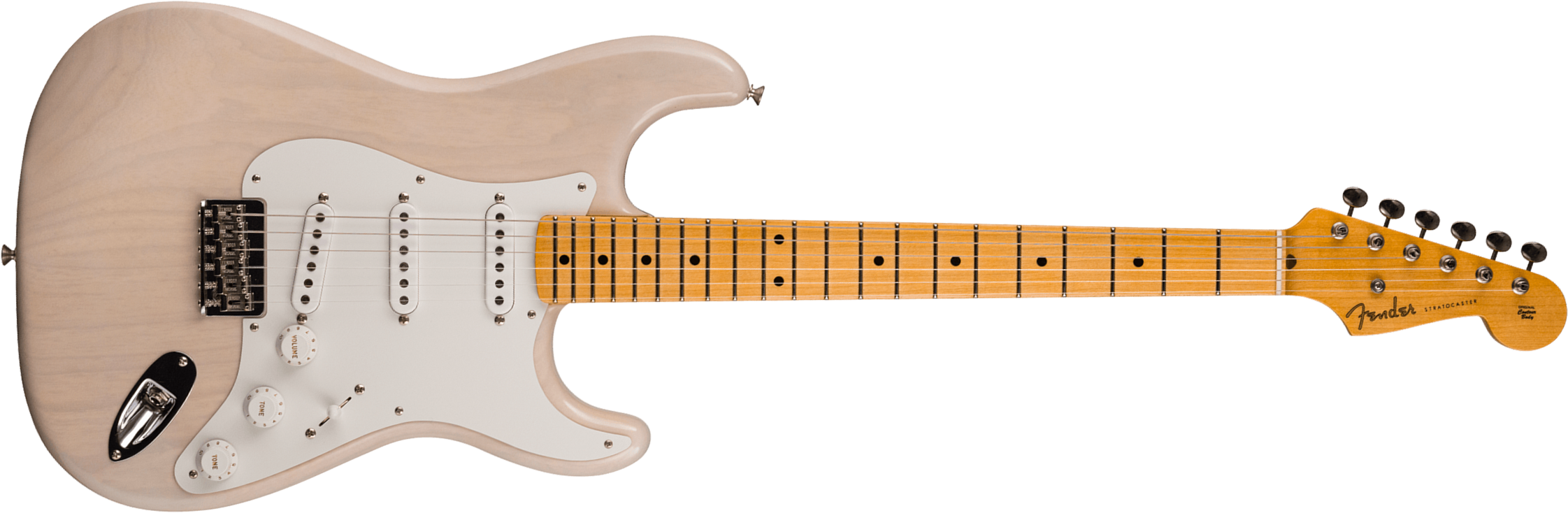 Fender Custom Shop Strat Vintage Custom 1955 Hardtail 3s Ht Mn - Time Capsule Package White Blonde - Guitare Électrique Forme Str - Main picture