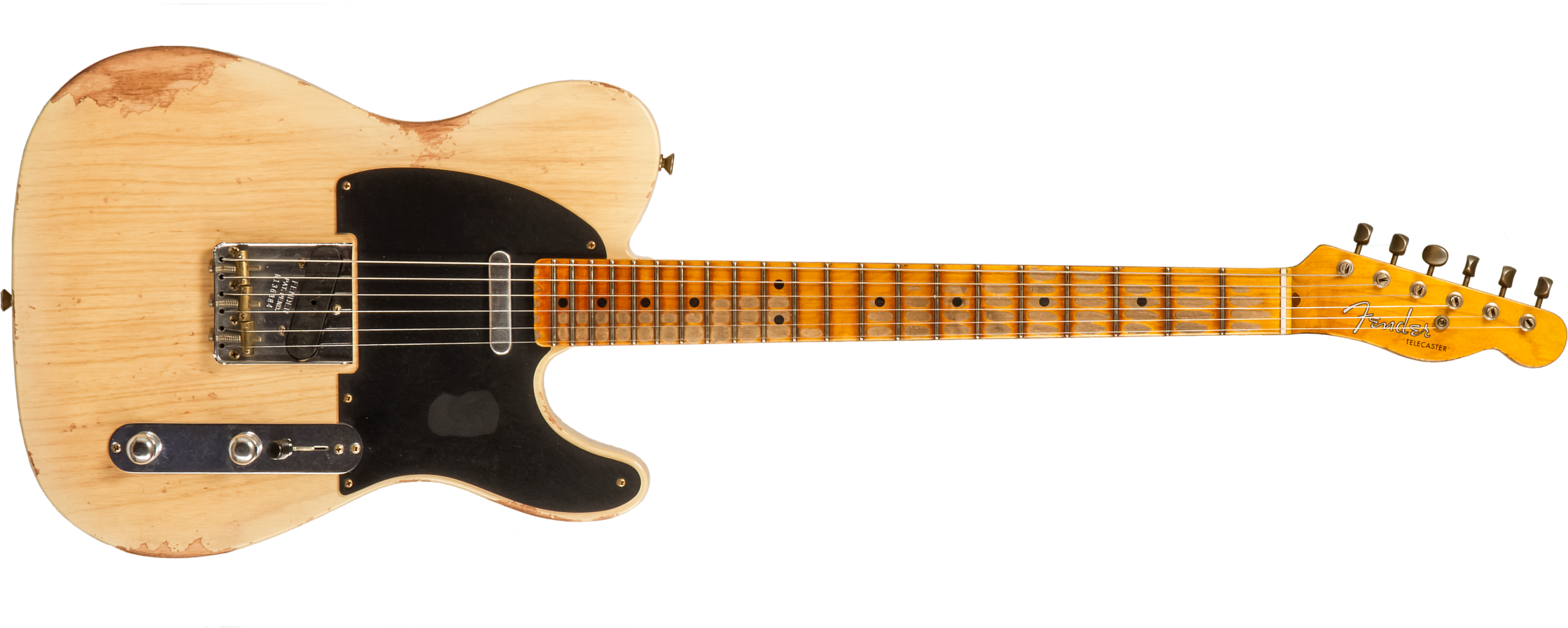 Fender Custom Shop Tele 1952 2s Ht Mn #r136384 - Heavy Relic Natural Blonde - Guitare Électrique Forme Tel - Main picture