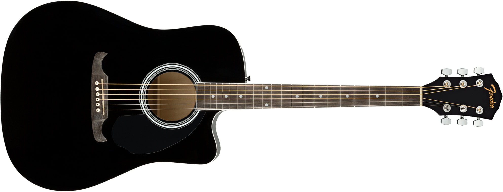 Fender Fa125ce Alternative Dreadnought Cw Epicea Acajou Wal - Black - Guitare Folk - Main picture