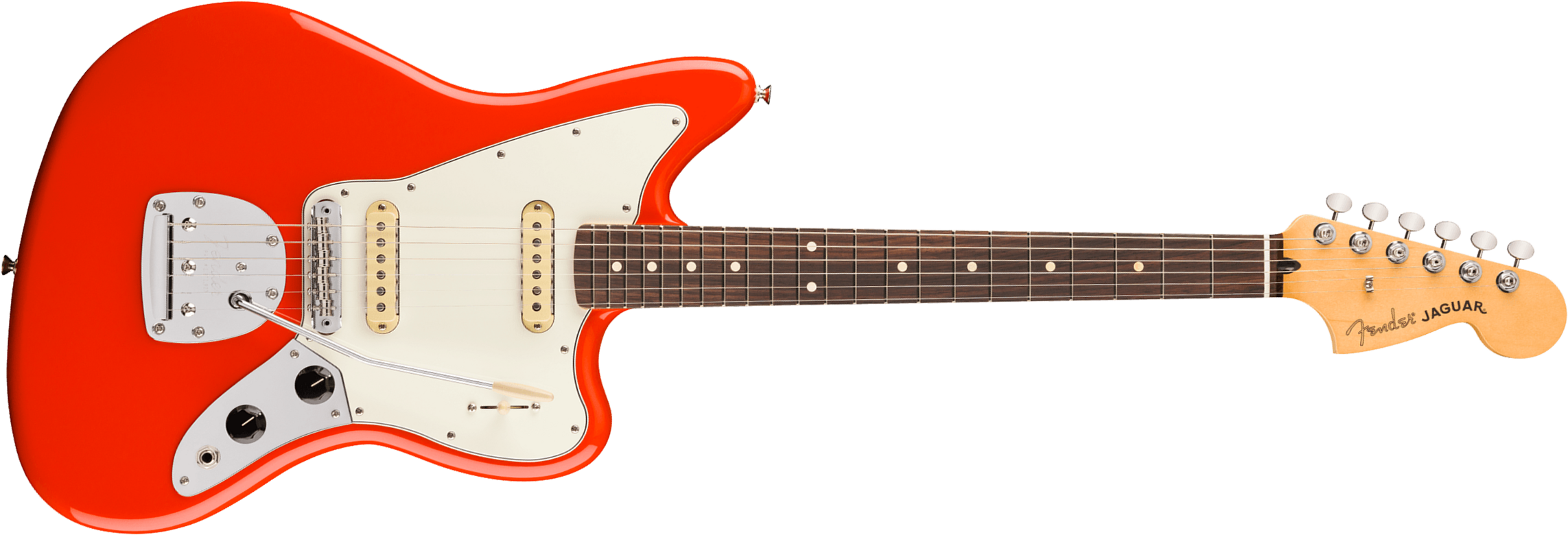 Fender Jaguar Player Ii Mex 2s Trem Rw - Coral Red - Guitare Électrique RÉtro Rock - Main picture