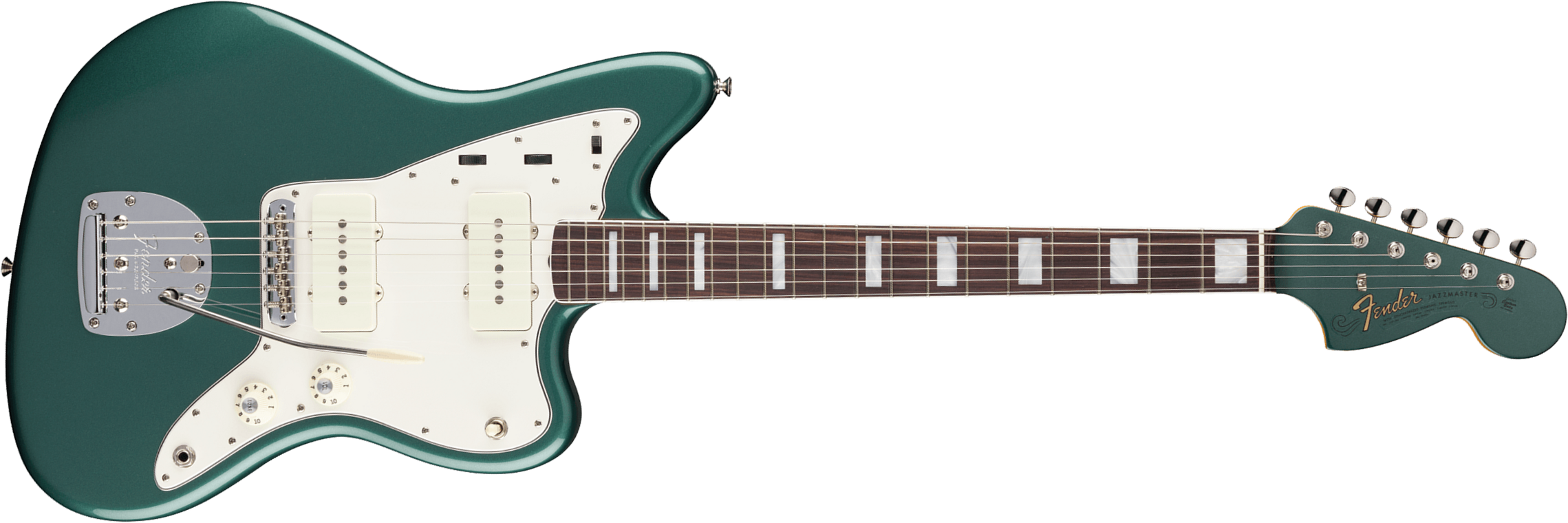 Fender Jazzmaster 1966 American Vintage Ii Usa 2s Trem Rw - Sherwood Green Metallic - Guitare Électrique RÉtro Rock - Main picture