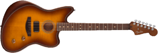 Fender Jazzmaster Acoustasonic Standard - Honey Burst - Guitare Folk - Main picture