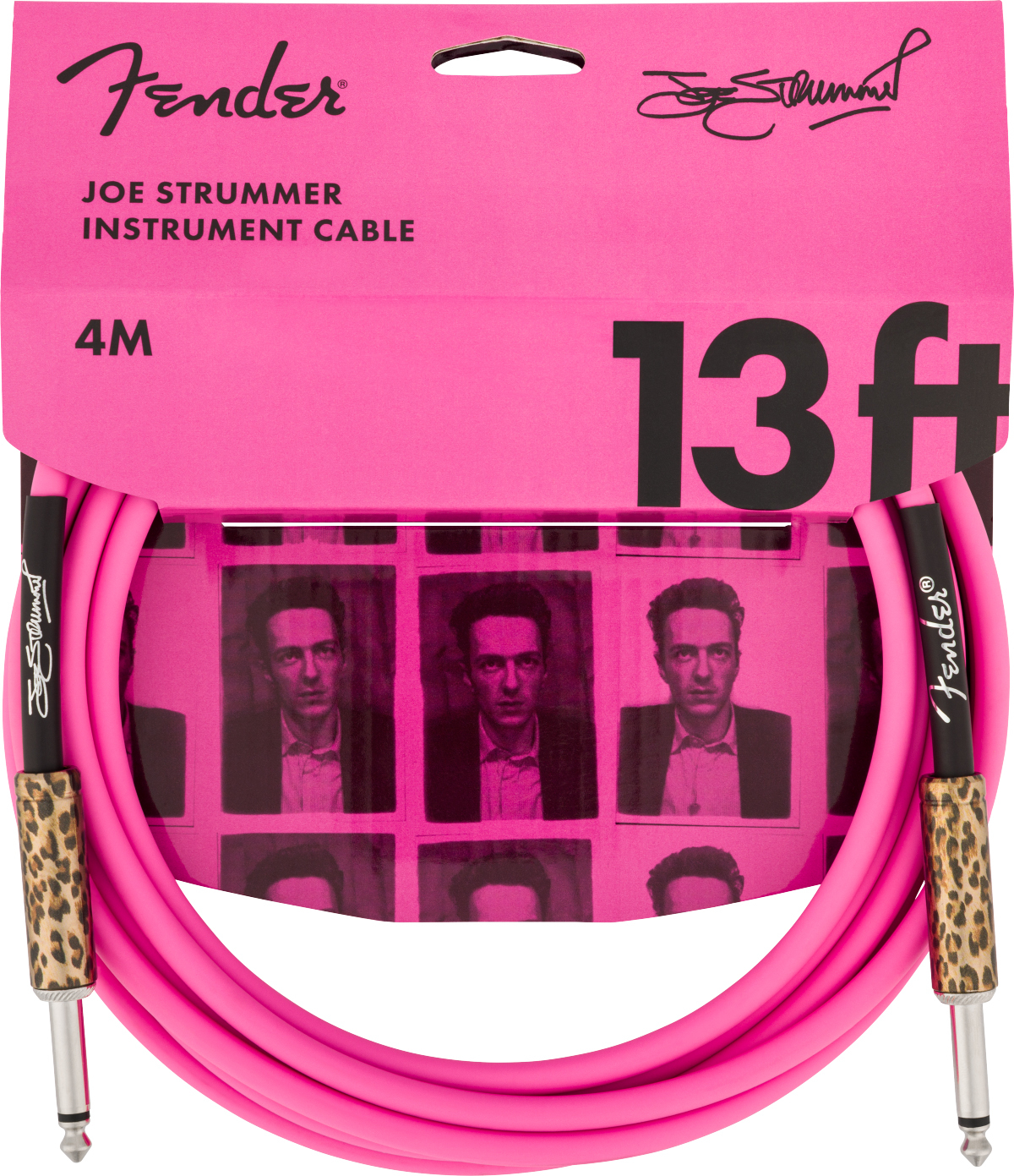 Fender Joe Strummer Cable Instrument Droit/droit 13-ft / 4m Pink Leopard - CÂble - Main picture