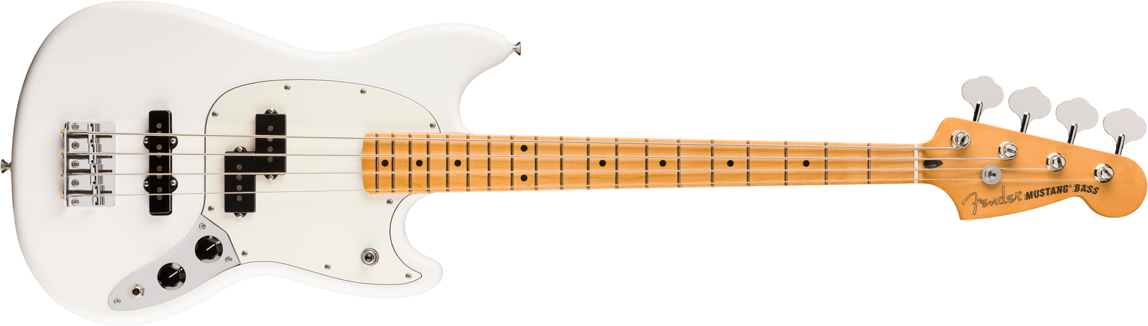 Fender Mustang Bass Pj Player Ii Mex Mn - Polar White - Basse Électrique Solid Body - Main picture