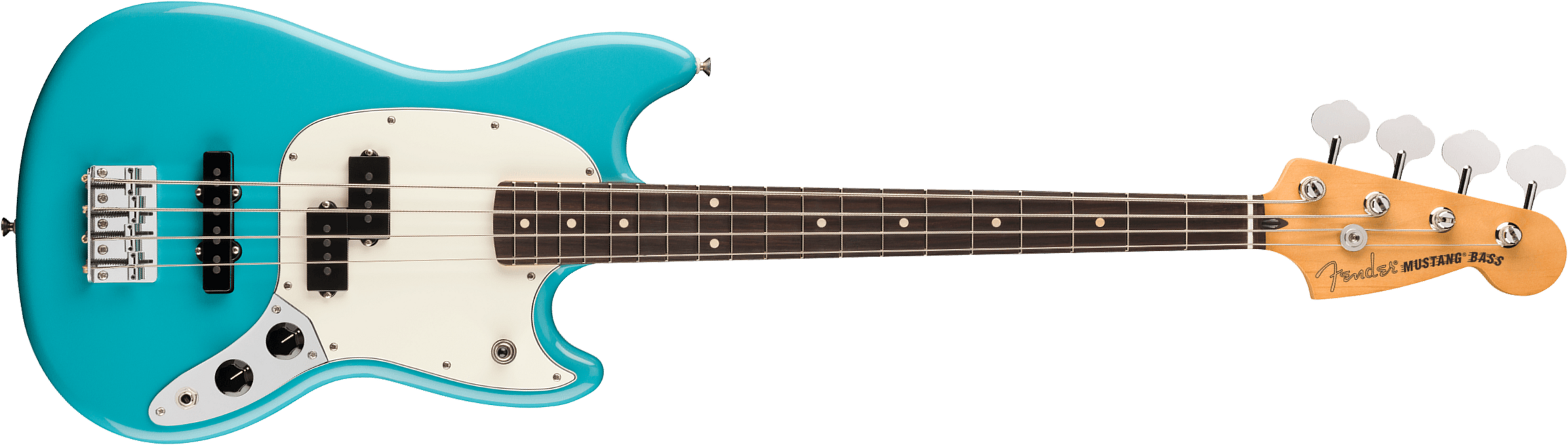 Fender Mustang Bass Pj Player Ii Mex Rw - Aquatone Blue - Basse Électrique Solid Body - Main picture