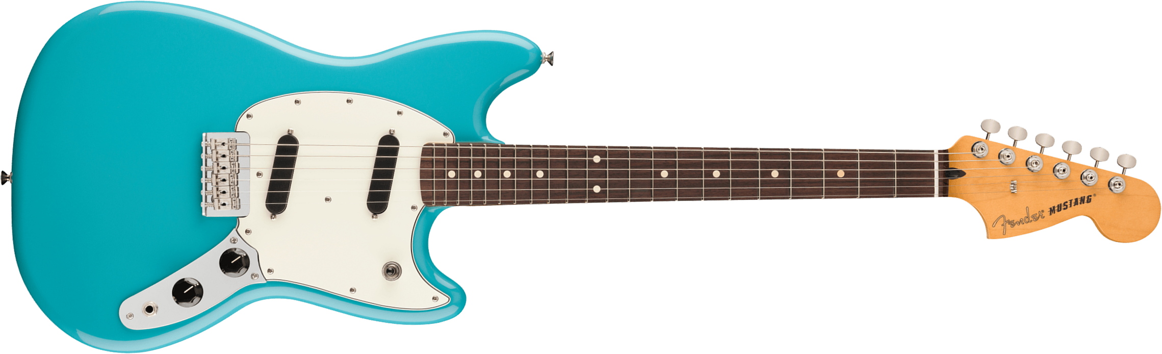 Fender Mustang Player Ii Mex 2s Ht Rw - Aquatone Blue - Guitare Électrique RÉtro Rock - Main picture