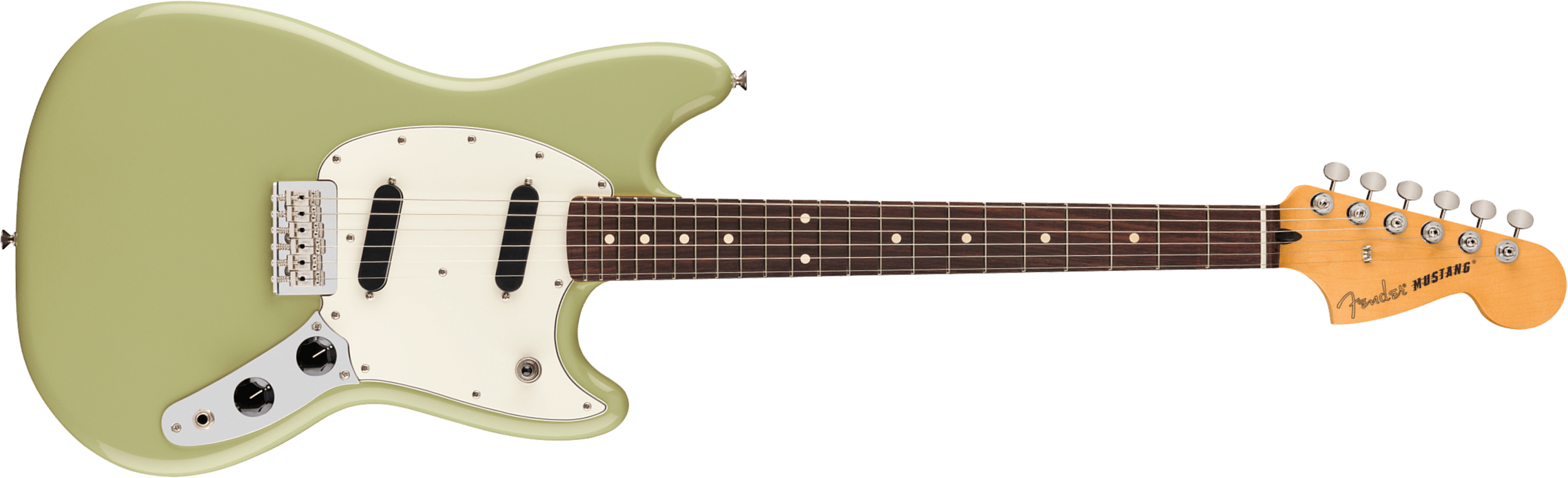 Fender Mustang Player Ii Mex 2s Ht Rw - Birch Green - Guitare Électrique RÉtro Rock - Main picture