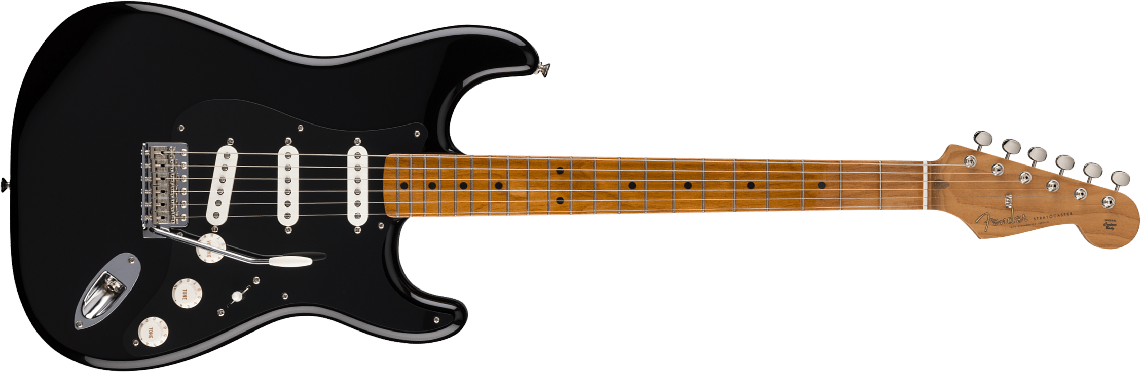 Fender Strat 50s Vintera 2 Ltd 3s Custom Shop Trem Mn - Black - Guitare Électrique Forme Str - Main picture