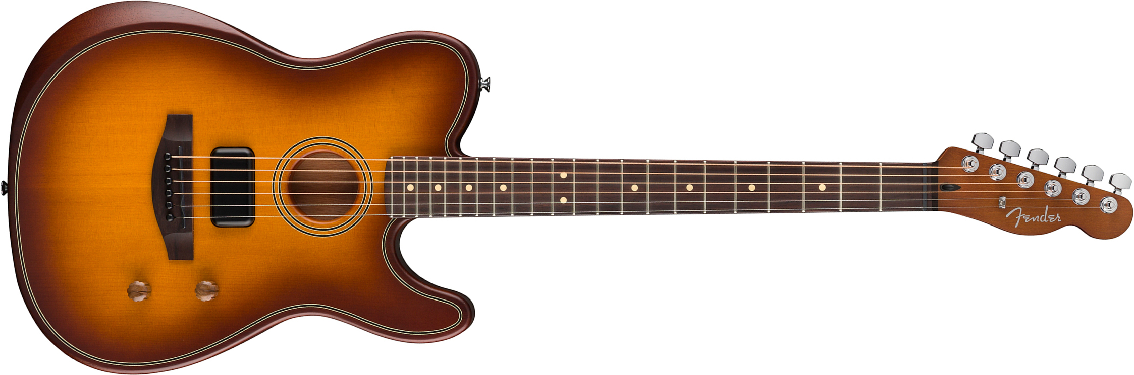 Fender Tele Acoustasonic Standard Ind Epicea Nyatoh Rw - Honey Burst - Guitare Folk - Main picture