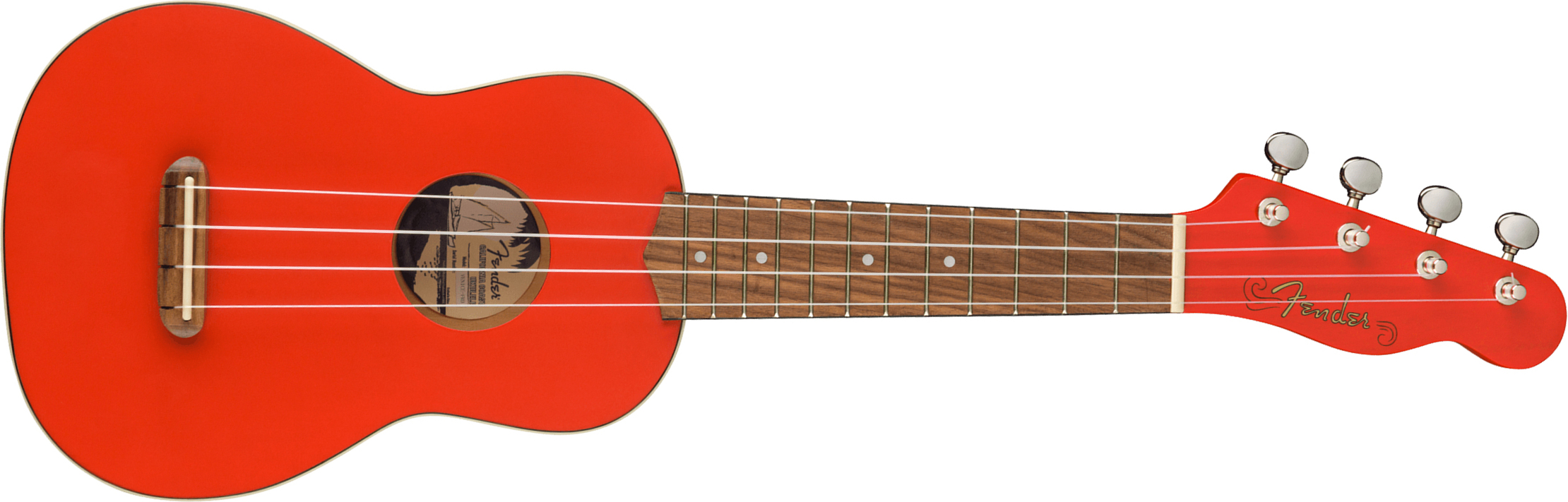 Fender Venice Soprano Uke California Coast Fsr Ltd Nato Wal - Fiesta Red - UkulÉlÉ - Main picture