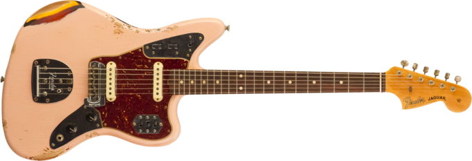 Fender Custom Shop 1962 Jaguar #R141280 - Heavy relic shell pink o. 3-color sunburst