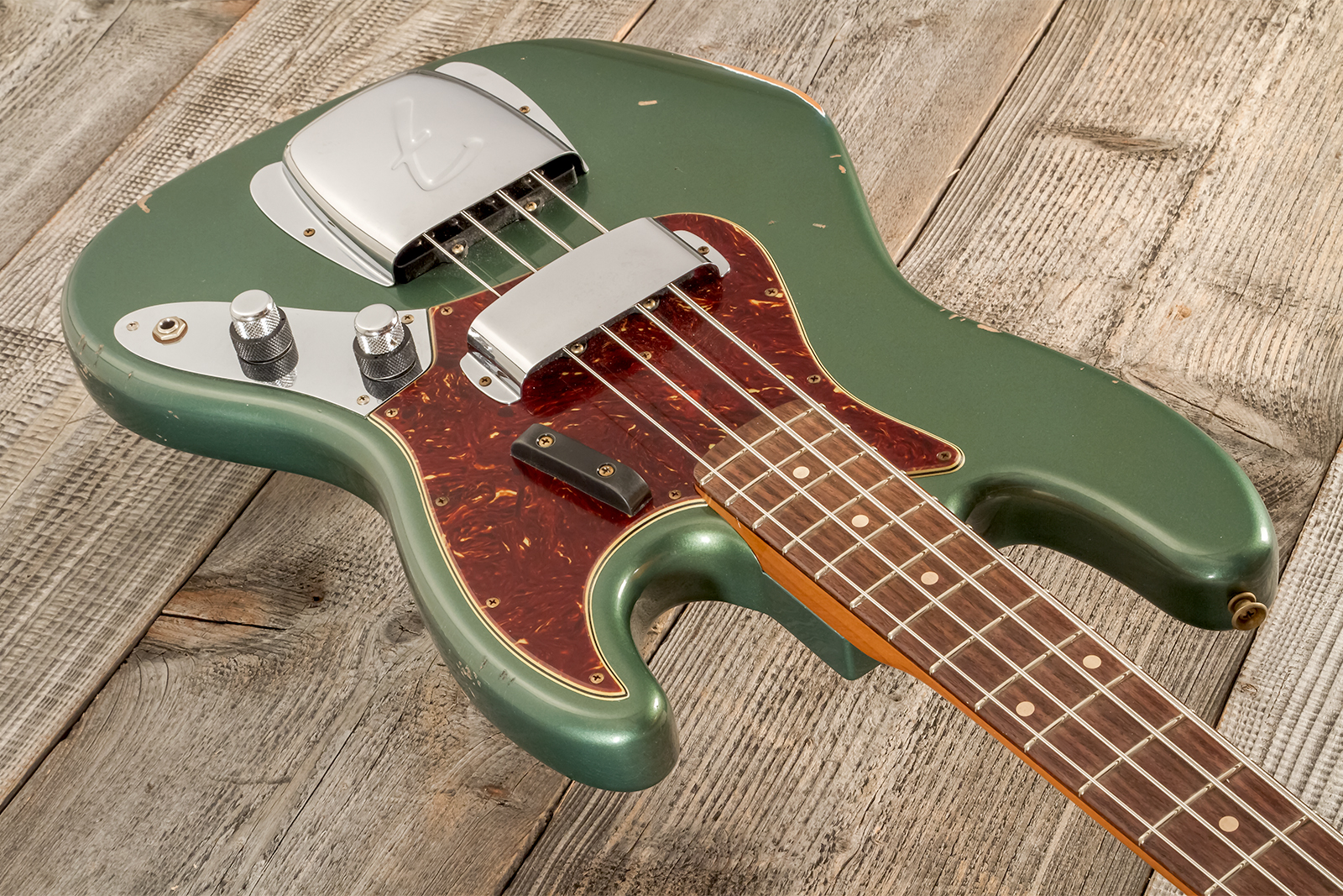 Fender Custom Shop Jazz Bass 1963 Rw #r135891 - Relic Sherwood Green Metallic - Basse Électrique Solid Body - Variation 2