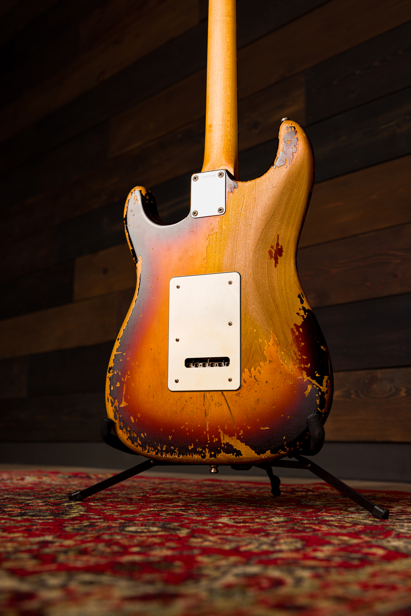 Fender Custom Shop John Frusciante Masterbuilt P.waller 3s Trem Rw - Heavy Relic 3-color Sunburst - Guitare Électrique Signature - Variation 6