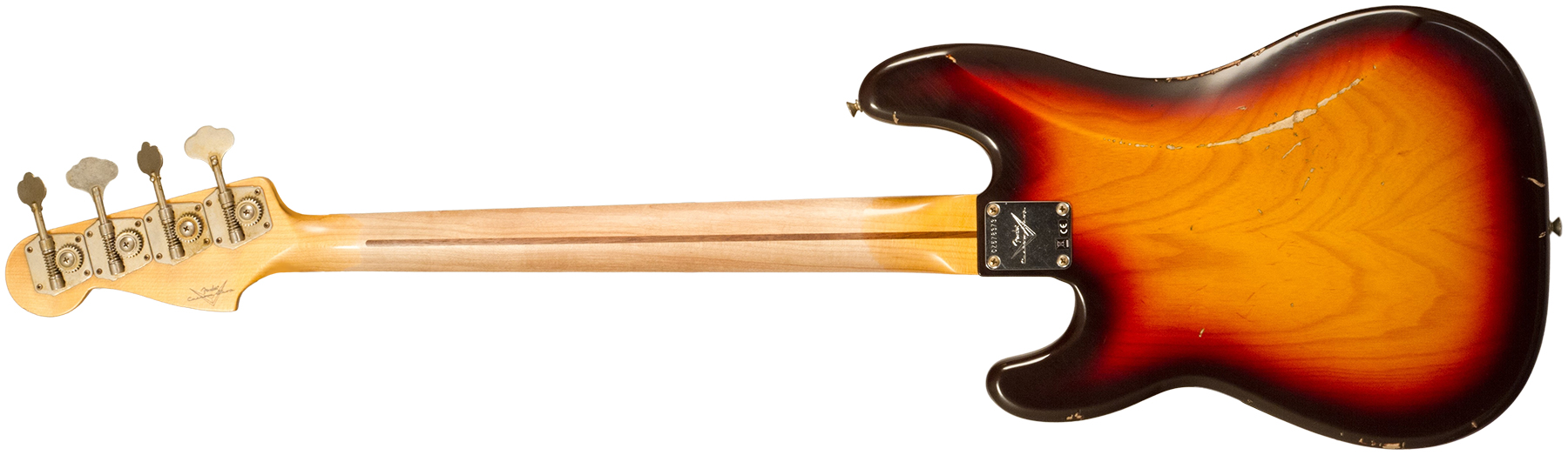 Fender Custom Shop Precision Bass 1958 Mn #cz578373 - Relic Chocolate 3-color Sunburst - Basse Électrique Solid Body - Variation 1