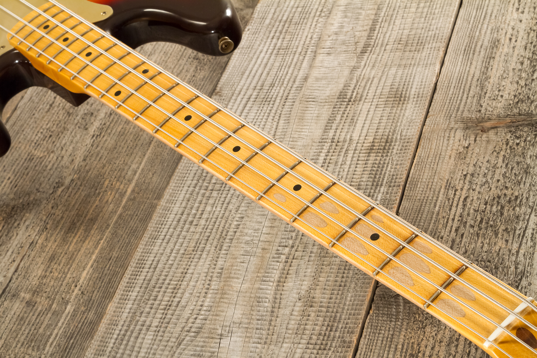 Fender Custom Shop Precision Bass 1958 Mn #cz578373 - Relic Chocolate 3-color Sunburst - Basse Électrique Solid Body - Variation 5