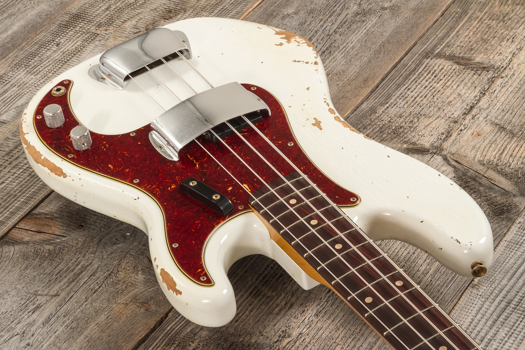 Fender Custom Shop Precision Bass 1960 Rw #r139029 - Heavy Relic Olympic White - Basse Électrique Solid Body - Variation 3